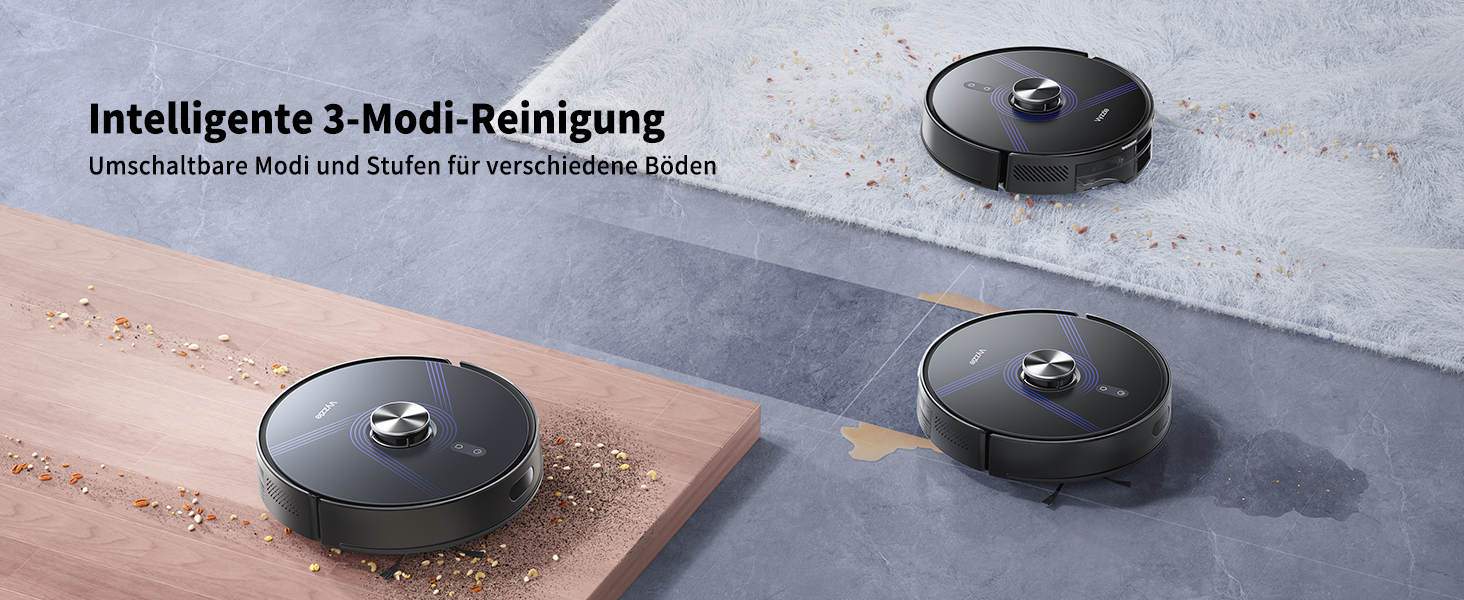 Робот-пилосос Vyzzle з функцією миття 5500 Pa, станція самоочищення 3.5L, для шерсті тварин, твердих підлог та килимів, керування через додаток, голосове керування Alexa та Google Assistant (чорний)