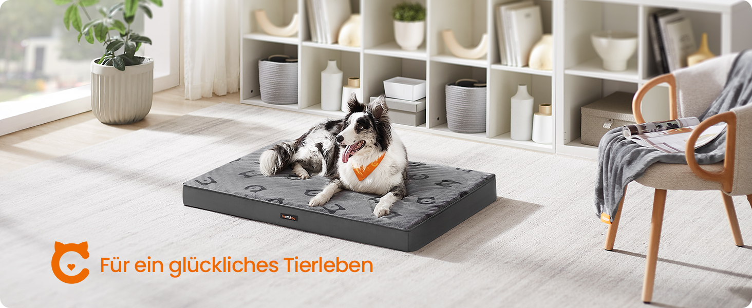 Крізь для собак Feandrea, розмір M, 76 x 51 x 8 см, водовідштовхувальний, для маленьких та мініатюрних собак, сірий, PGW241G01