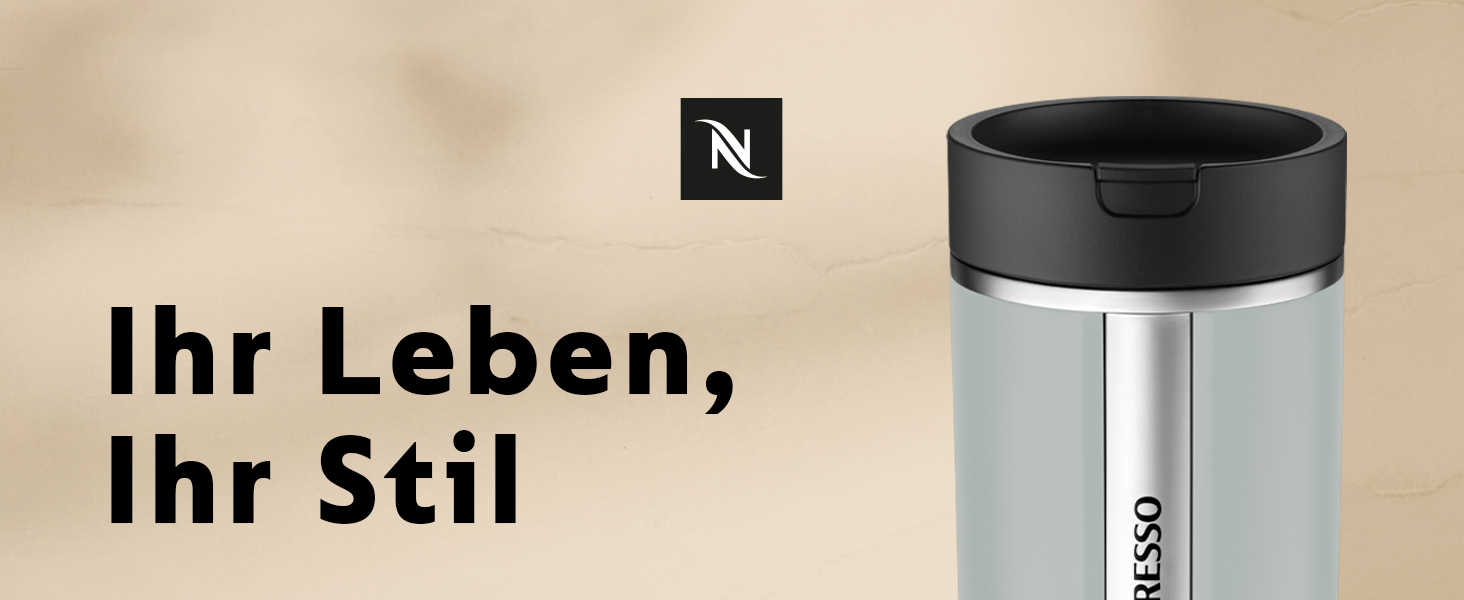 Термокружка Nespresso Travel Mug Small Sage Green 300 мл | Зручна термокружка для кави, чаю, матча | З кришкою, не протікає, можна мити в посудомийній машині | Сталева термокружка Salbeigrün (Rauchblau)
