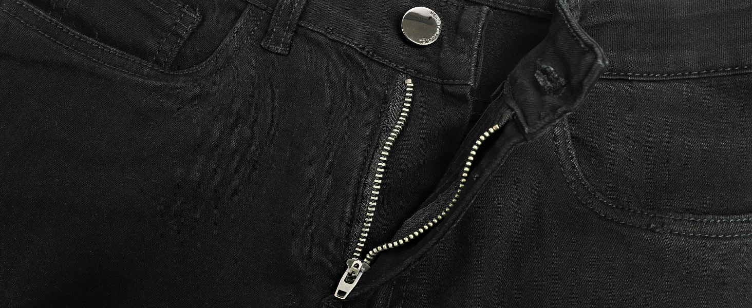 Чоловічі рвані джинси GINGTTO Skinny Stretch Denim Slim Fit, чорні, 32W/30L