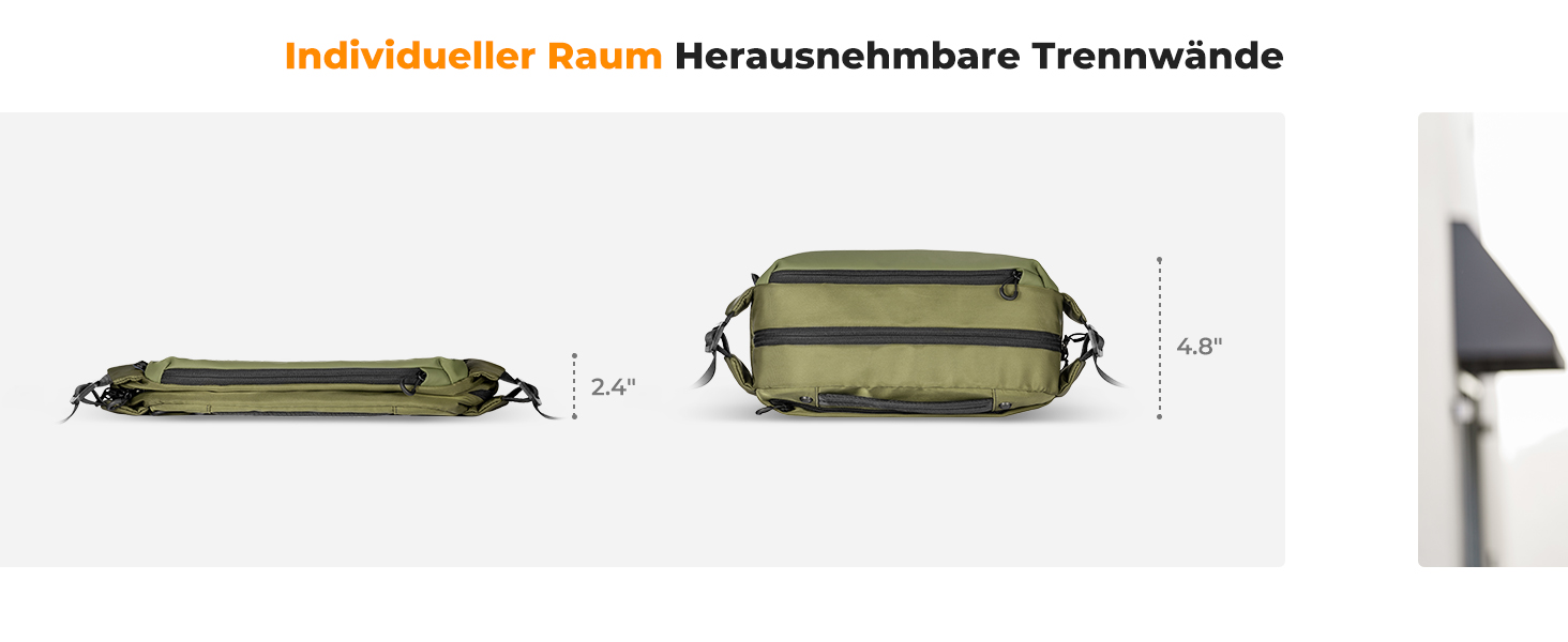 Рюкзак для камери K&F CONCEPT, сумка через плече, квадратна сумка для фотографів, сумісний з Canon/Nikon/Sony/DJI Mavic, зелений (M)