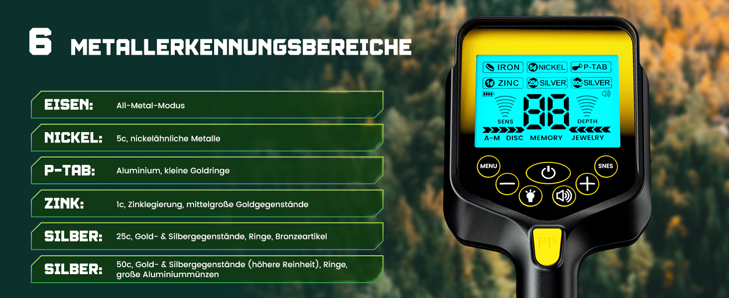 Металодетектор професійний для дорослих та дітей – вологостійкий, з LCD-дисплеєм та 10-дюймовою котушкою, бездротовий, складний, з акумулятором 2000mAh – високоточний металошукач (Оранжевий)