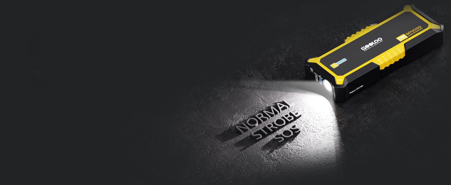 Powerbank Starthilfe GOOLOO GP2000 для автомобіля: 4000A, USB-швидка зарядка, LED, для бензину та дизеля (12V)