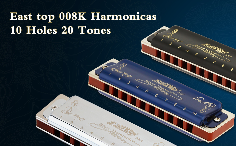 Гармоніка блюз East Top Diatonic 008K (E) - 10 отворів, 20 тонів, для дорослих, професіоналів та студентів