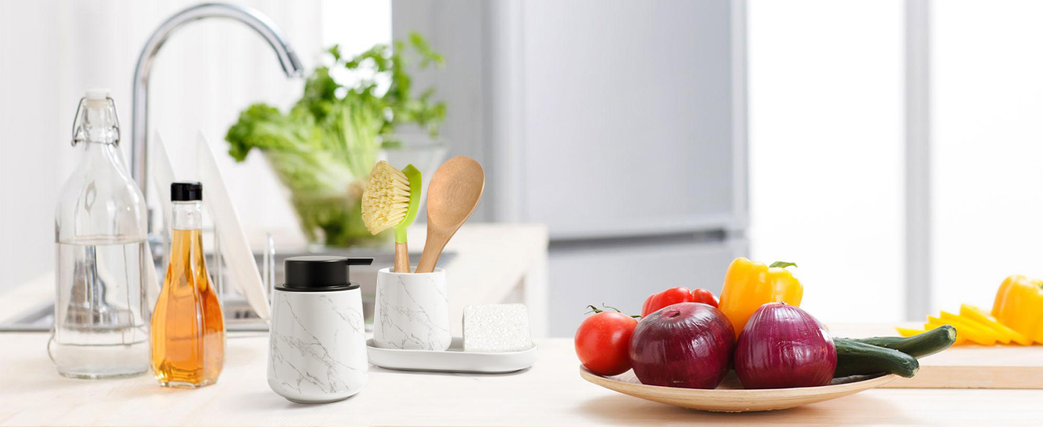 Набір аксесуарів для ванної кімнати Badezimmer Set Umlaca: мильниця, дозатор мила 350 мл, стакан для зубної пасти 320 мл, білий, для душу та умивальника