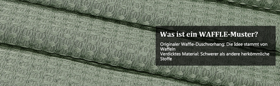 Штора для душу текстильна водонепроникна з поліестеру, 180x200 см, зелена, з кільцями (1 шт)