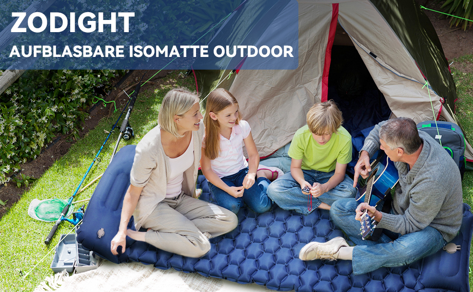 Isomatte Zodight Isomatte Outdoor - самонадувна туристична матрац для кемпінгу, 200см, блакитна