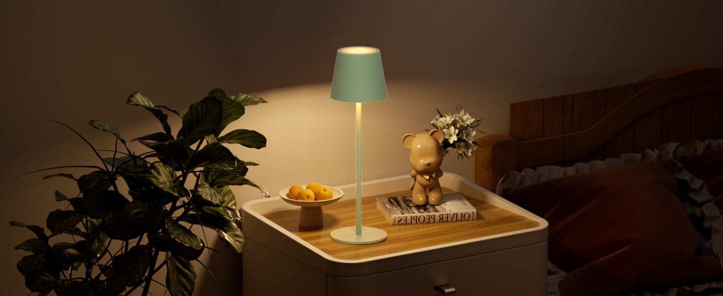 LED акумуляторні настільні лампи Klighten (2 шт.) - диммування, USB-C, IP54, зелені