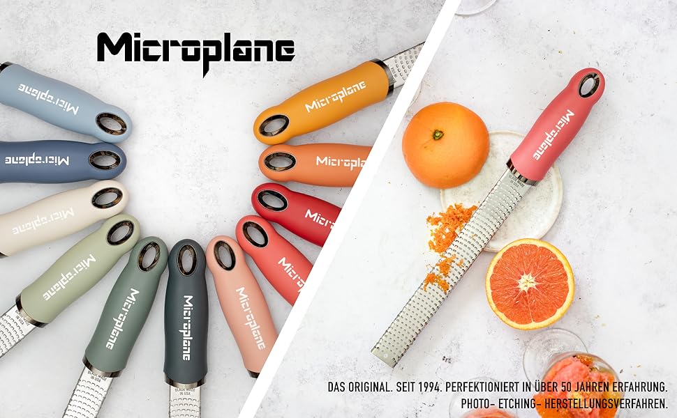 Терка Microplane для цитрусових, сиру, імбиру, шоколаду і мускатного горіха, неонова жовта, з дрібною лезом з нержавіючої сталі, виробництво США