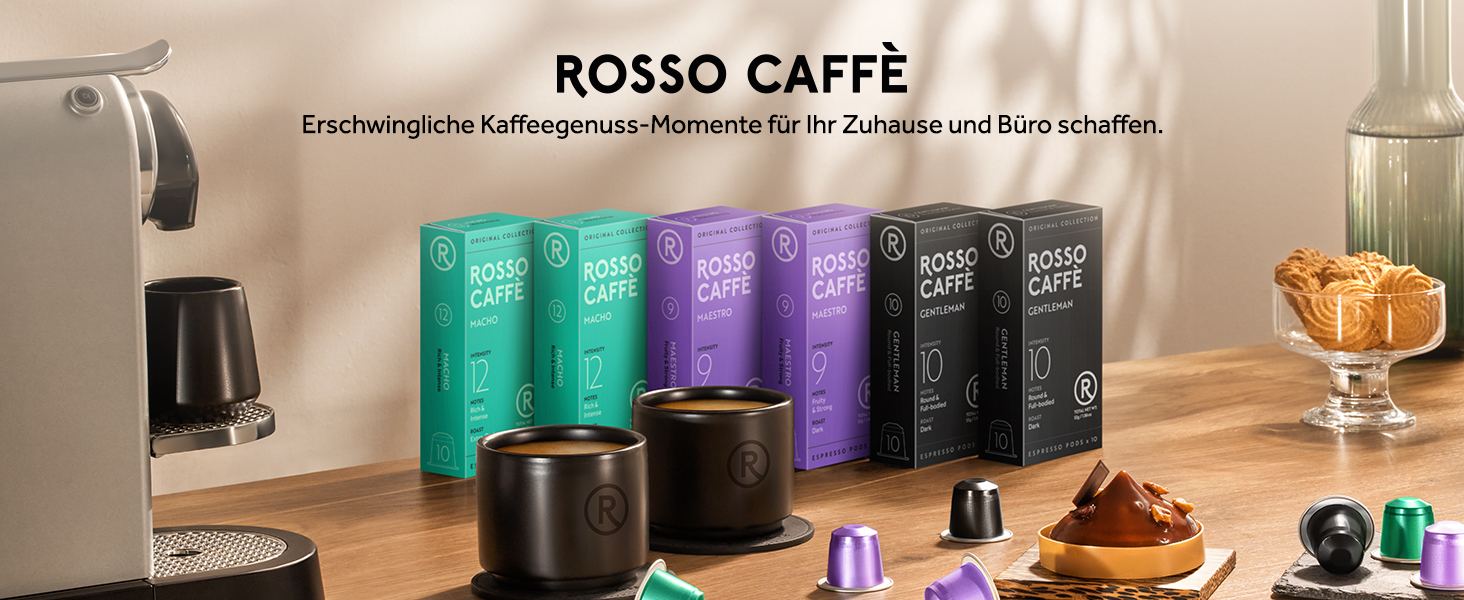 Капсули кави ROSSO CAFFÈ Nespresso 'Extra Dark', 120 шт. - 3 преміум-суміші, сумісні з Nespresso