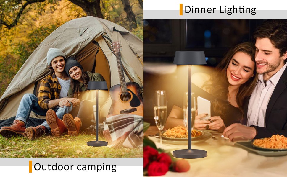 Акумуляторна LED настільна лампа Klighten з димером, сенсорна, металева, сріблясто-антрацитова (3000K) для спальні, ресторану