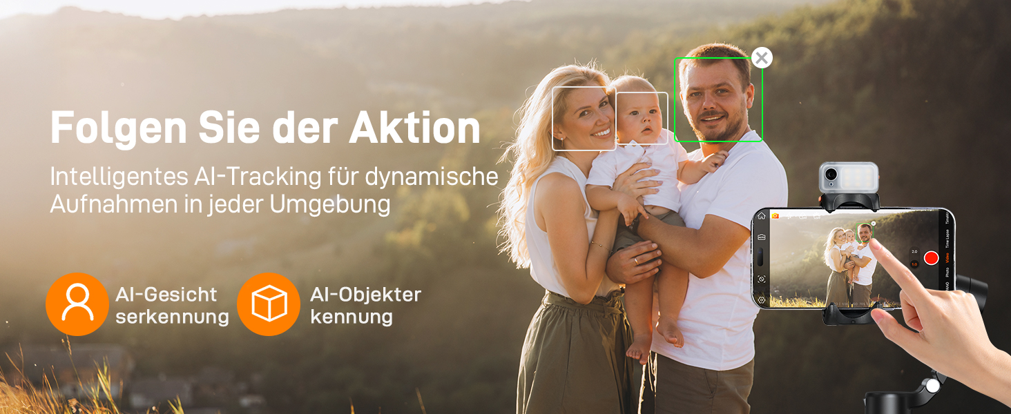 Hohem iSteady V3 - Стабілізатор для смартфона з контролером, AI-трекером, телескопічною штангою та штативом, чорний