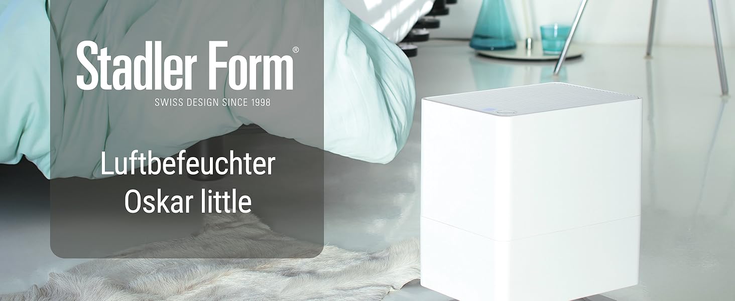 Зволожувач повітря Stadler Form Oskar little, чорний - енергозберігаючий, для кімнат до 30 м², тихий, з автовимкненням та регульованими LED