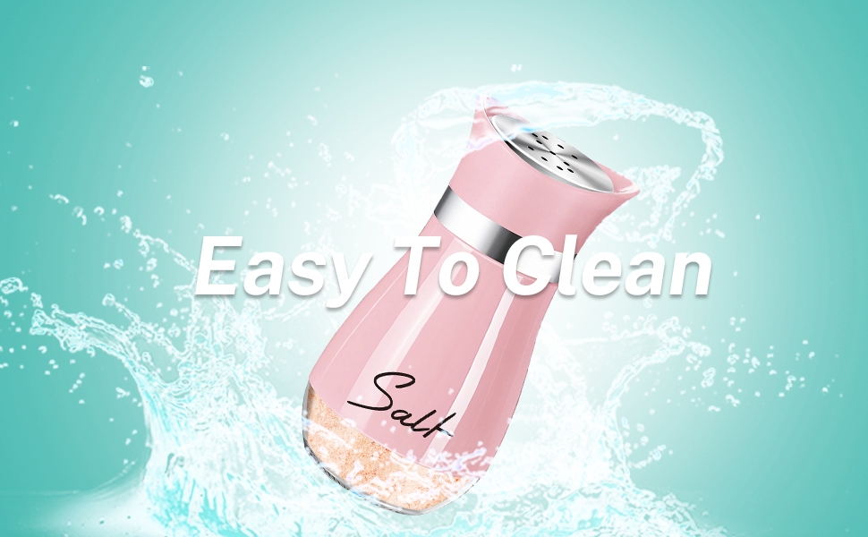 Набір для солі та перцю з нержавіючої сталі з скляною пляшечкою, дозатор спецій, кухонне приладдя для дому, кухні, ресторану, обіднього столу (Рожевий)