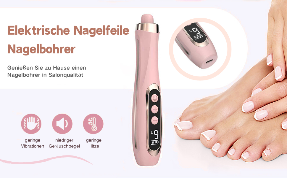 Електричний набір для манікюру та педикюру Nagelfräser 15 в 1, 20000 об/хв, рожевий