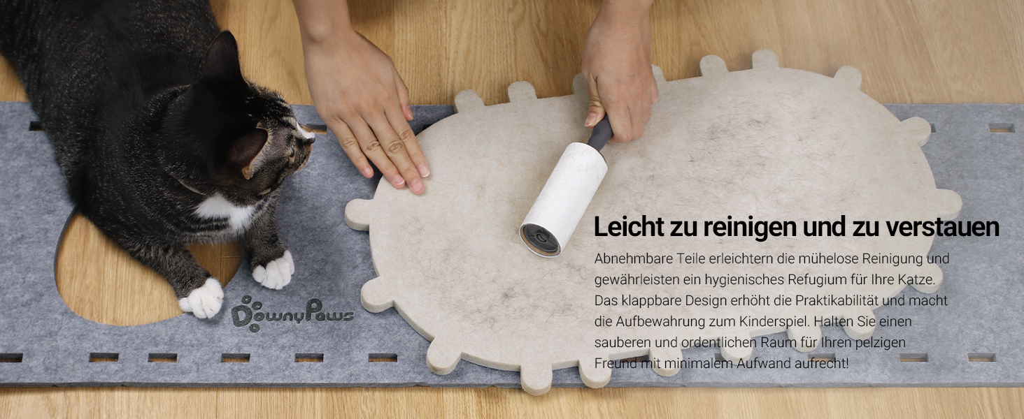 Будиночок для котів з фетру, лежанка для котів, будиночок-печеричка, 58 x 33 x 30 см, ігровий, зимовий, захист кігтів, сірий (один)