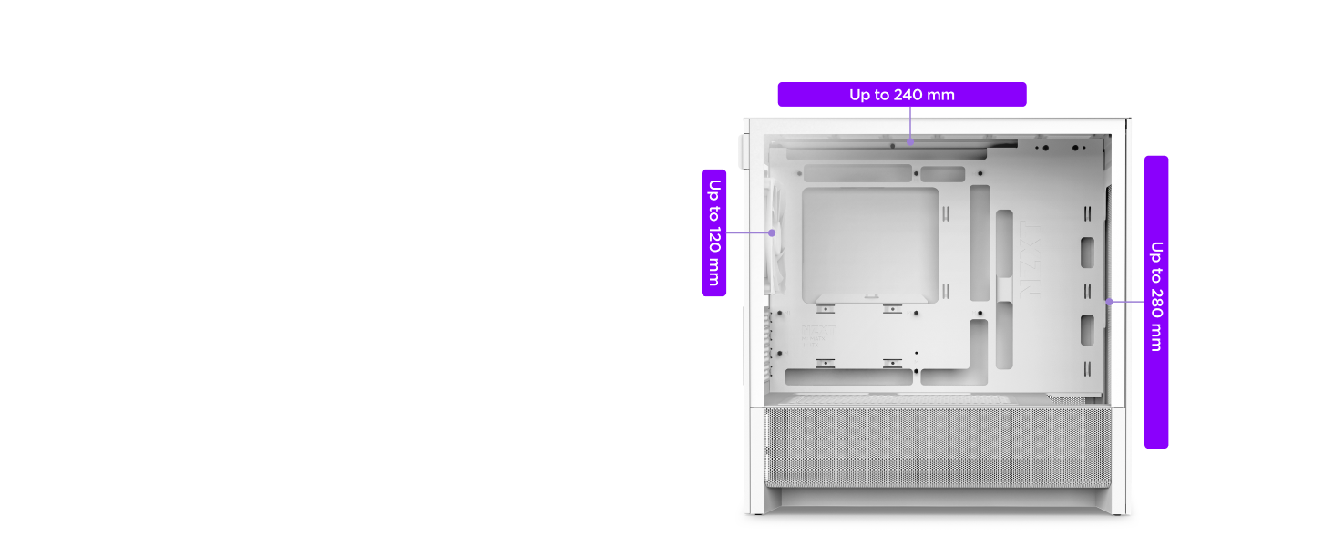 NZXT H3 Flow: Корпус для ПК Micro-ATX з оптимізованим повітряним потоком, 120мм вентилятор, підтримка Full-Size GPU, радіатори 280мм/240мм, чорний