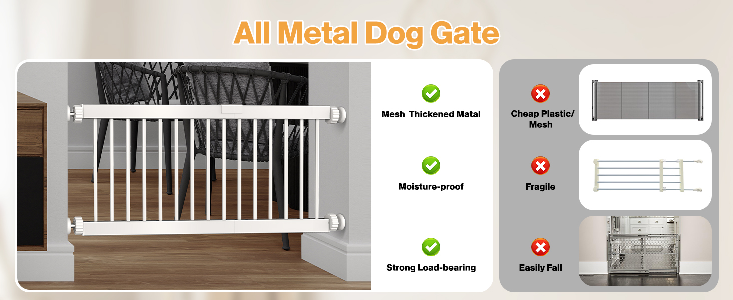 Коротка перегородка для собак Fldofaves, 45-115 см, для дому, висота 35 см, розширювана, з 3 подовжувачами (25 см)