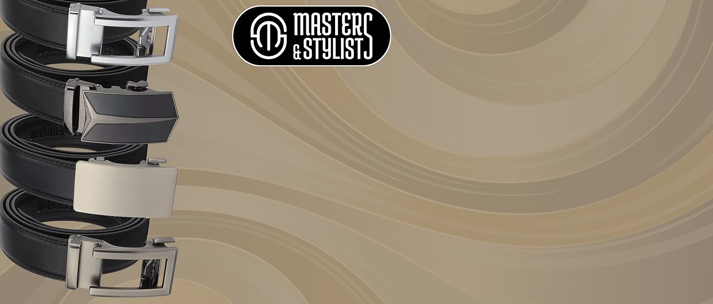 Чоловічий шкіряний ремінь Masters & Stylists з автоматичною пряжкою, коричневий/чорний, ширина 3,1 см, довжина 110/120 см, з подарунковою коробкою