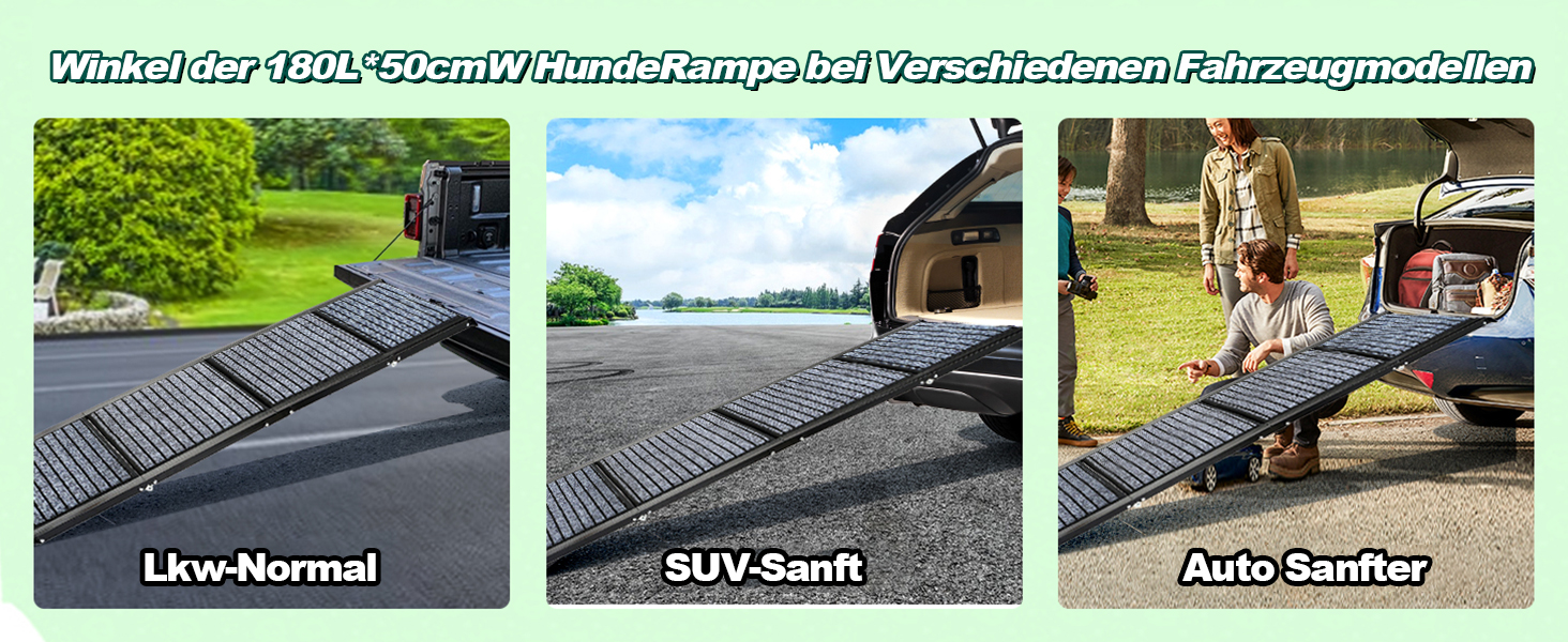 Рампа для собак 180x50 см, складна, з антиковзким килимком, для авто, SUV та вантажівок. Підходить для середніх та великих собак