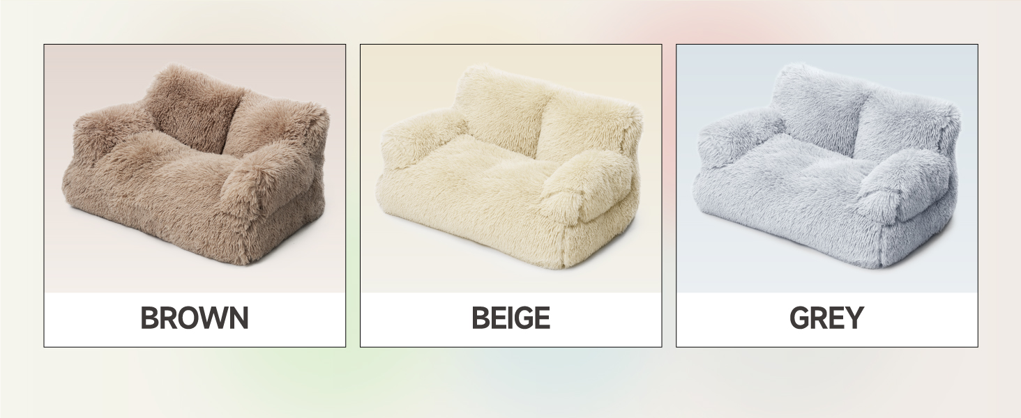MEWOOFUN Stylish Cat Bed Cat Sofa Fluffy - 76x45cm Large Cat Bed Plush Cat Couch for Small Dogs and Cats Removable and Washable (brown)