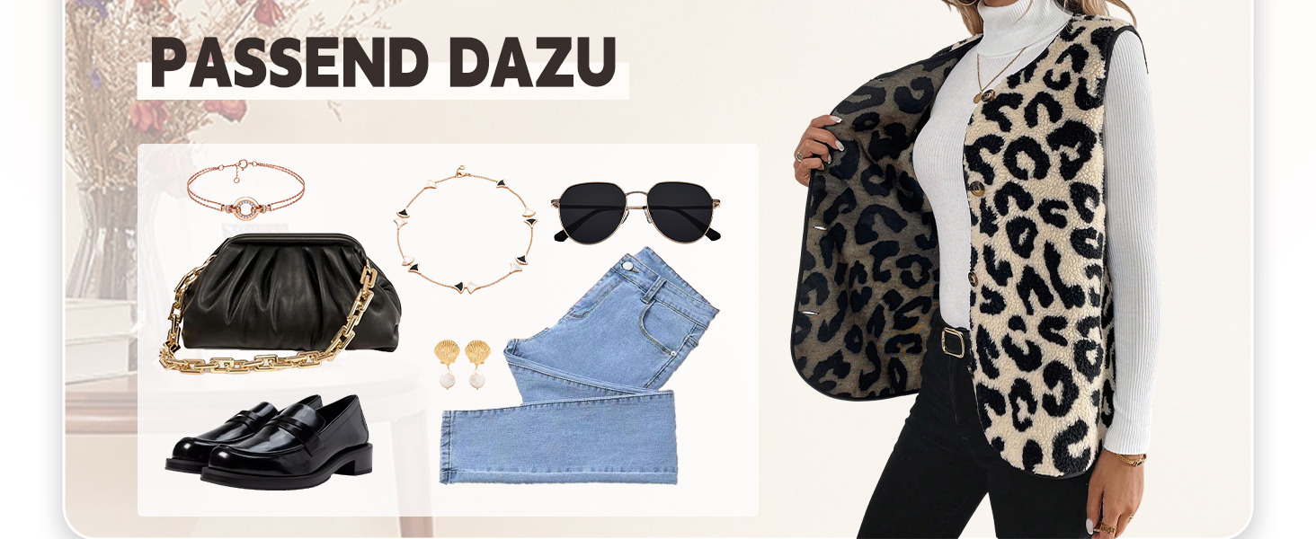 Жіноча жилетка GORGITTER з леопардовим принтом, без рукавів, легка, тепла, з ґудзиками, повсякденна, перехідна жилетка для осені та зими, бежева, розмір S