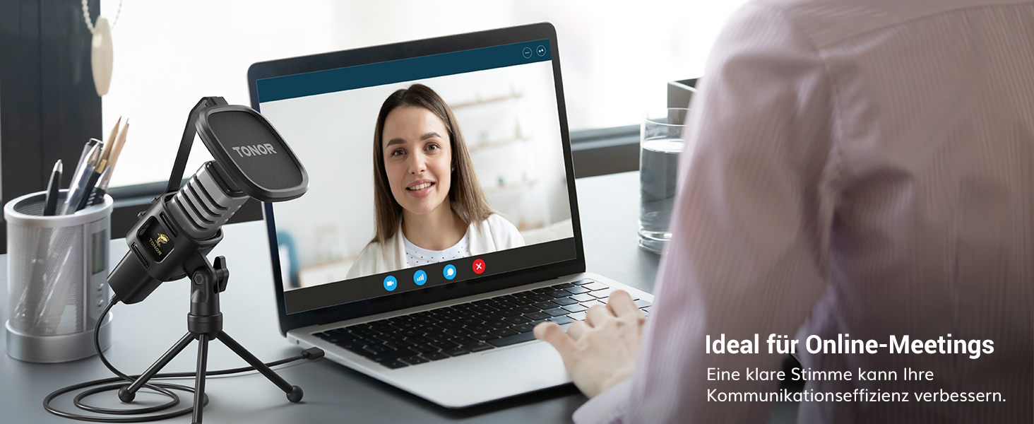 USB мікрофон TONOR TC30 з ниркової характеристики, для комп'ютера, стрімінгу, подкастингу та запису голосу. Комплект: стійка, поп-фільтр, мікрофонна павутина