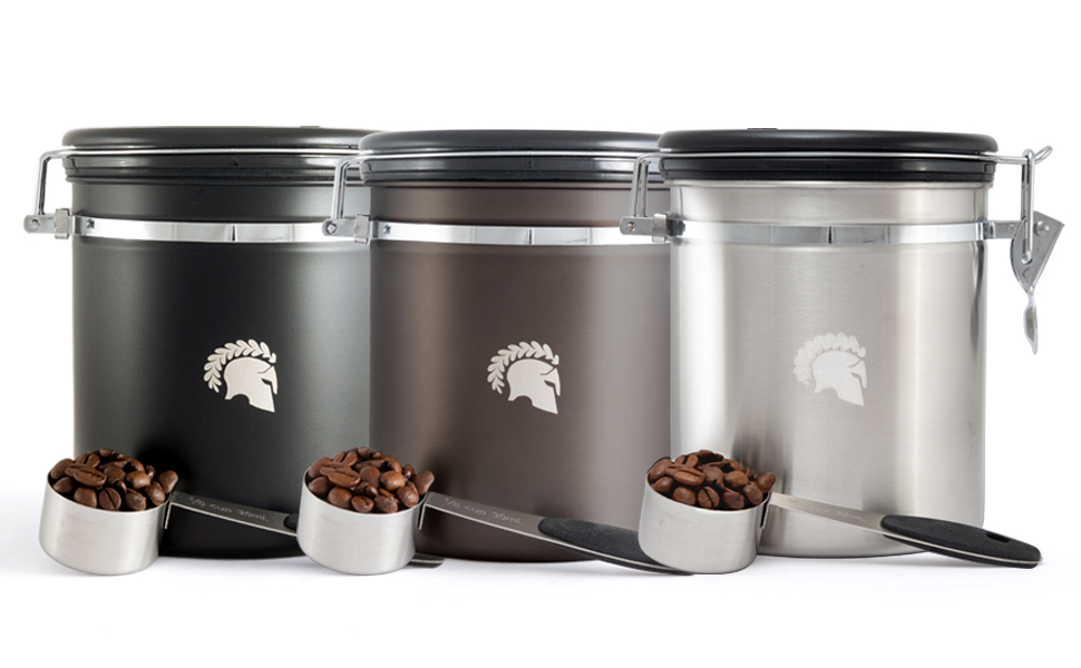 BaristaSoul Barista Legends® - Герметична кавова банка 500г з нержавіючої сталі з вічним календарем (Gunmetal)