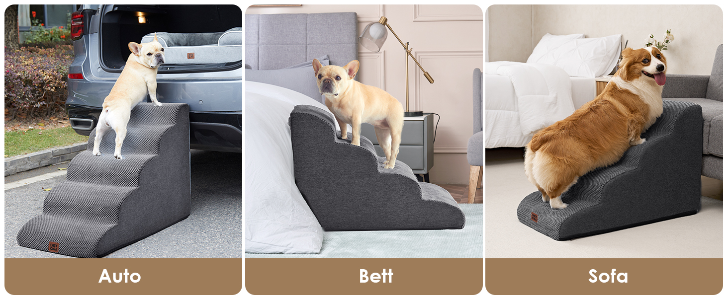 Сходинки для собак EHEYCIGA: компактні та зручні для маленьких собак, 40 см заввишки, сірі