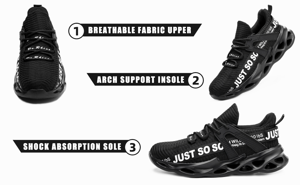 Зручні робочі черевики Furuian для чоловіків та жінок. Легкі, спортивні, дихаючі кросівки з металевим носком, антиковзаюча підошва, ідеальні для фітнесу та роботи (42.5 EU, Чорний)