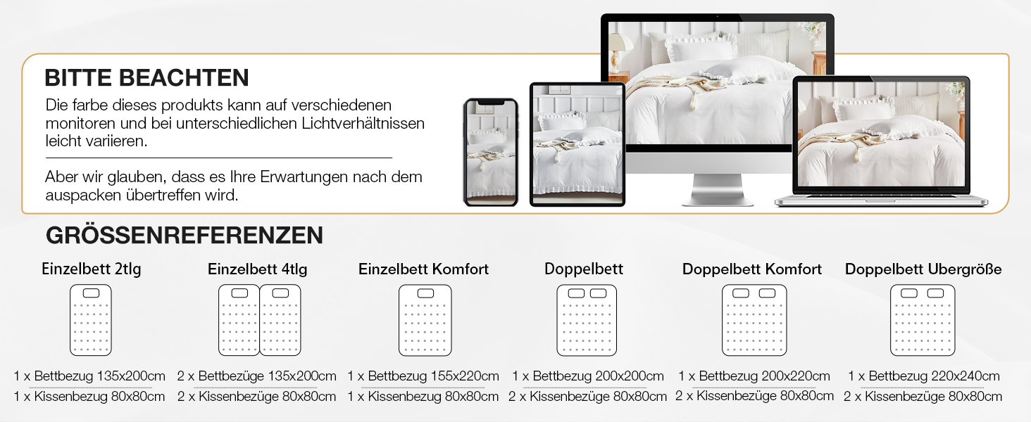 Комплект постільної білизни Lekesky 135x200 (4 шт.) - сірий, квітковий принт, поліестер мікрофібра, з блискавкою