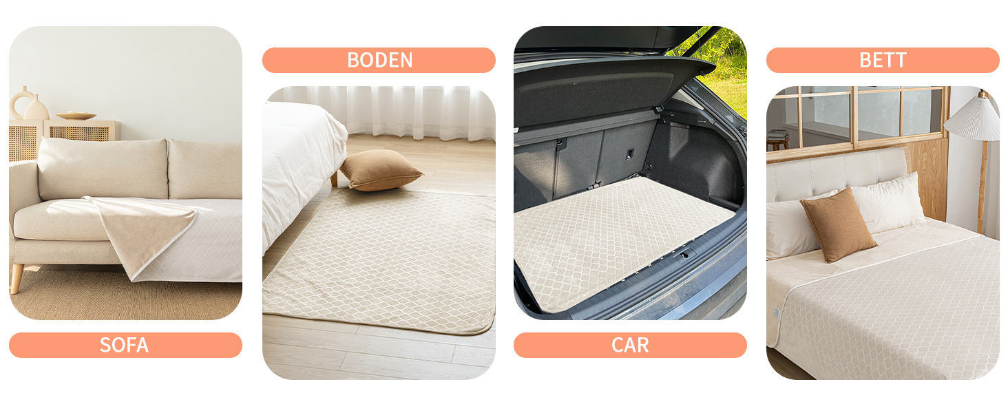 Водонепроникний килимок для собак, 127x152 см. Підходить для великих собак, миючий, для активного відпочинку. Також підходить для котів та як чохол на диван. Колір: сірий+бежевий (темно-сірий+бежевий, 60x80 см)