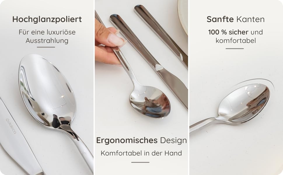 Набір столових приборів 36 предметів з нержавіючої сталі 18/0 на 6 осіб, сріблястий: ножі, виделки, ложки, ніж для стейка, виделка для торта, для повсякденного використання та прийому гостей, безпечні для посудомийної машини