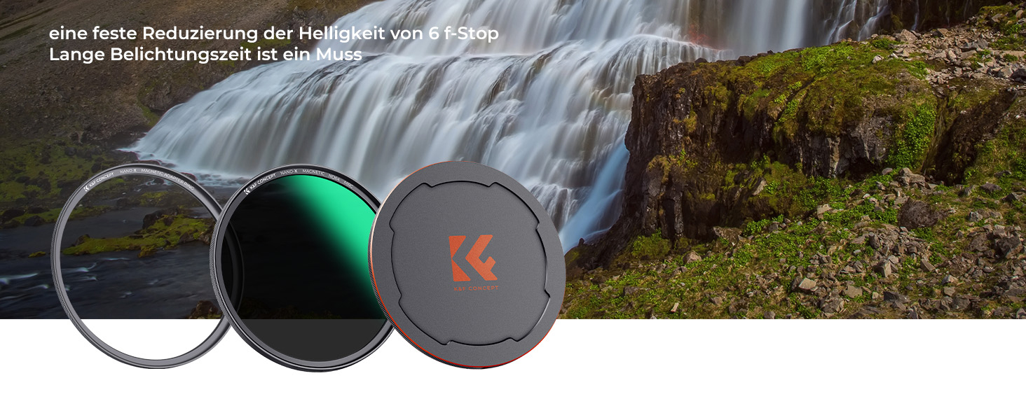 ND фільтр K&F Concept 49mm ND64 (6 Stop) магнітний з кришкою об'єктива, Nano-Xcel