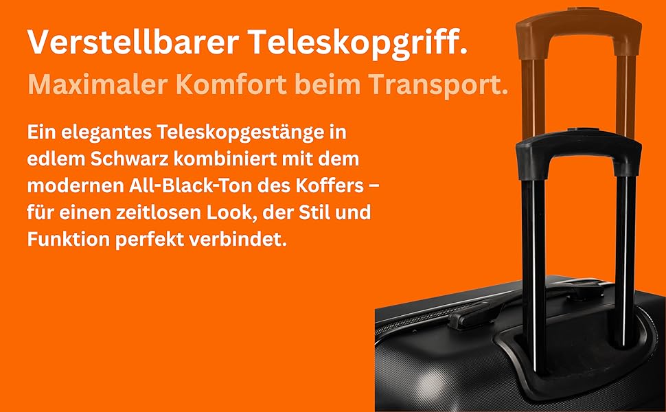 Чемодан NOWI Bergamo: водостійкий, 8 коліс, 360°, телескопічна ручка, повне внутрішнє оздоблення (M, Чорний полунічний)