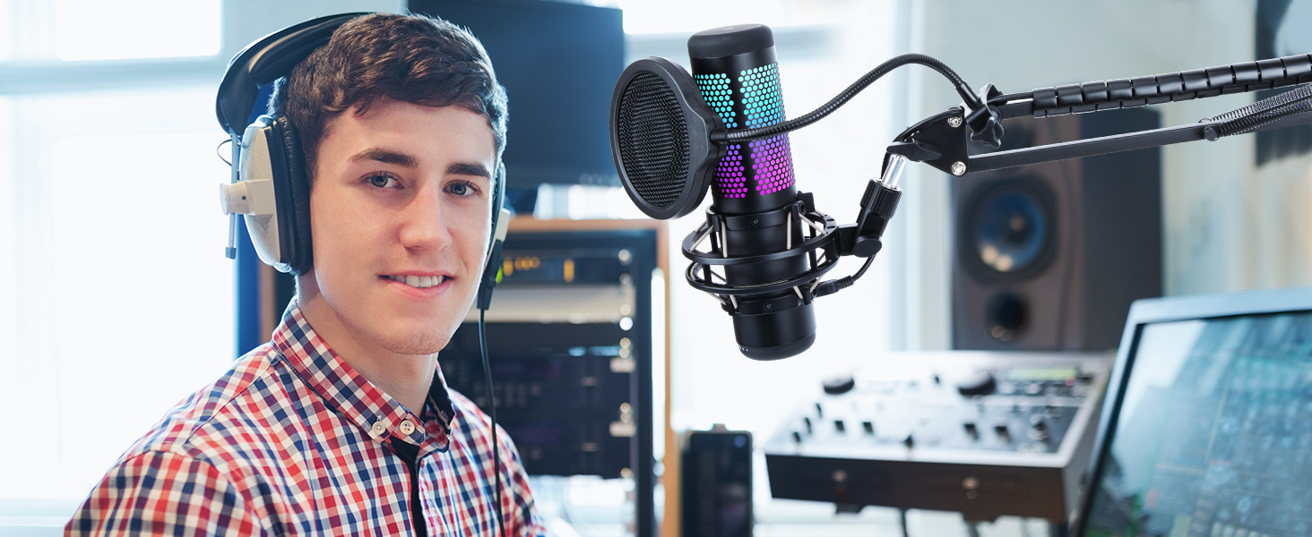 Кріплення для мікрофону HyperX QuadCast з поп-фільтром та універсальним кріпленням, сумісне з QuadCast S, Fifine AM8, Blue Yeti, Razer Seiren Mini V3, YOUSHARES - для мікрофонів з різьбою 3/8' та 5/8'