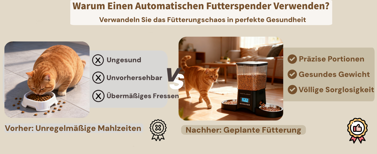 Автоматичний годівник для котів та собак HoneyGuardian з 2 мисками, таймером та великим об'ємом 3.5L, чорний