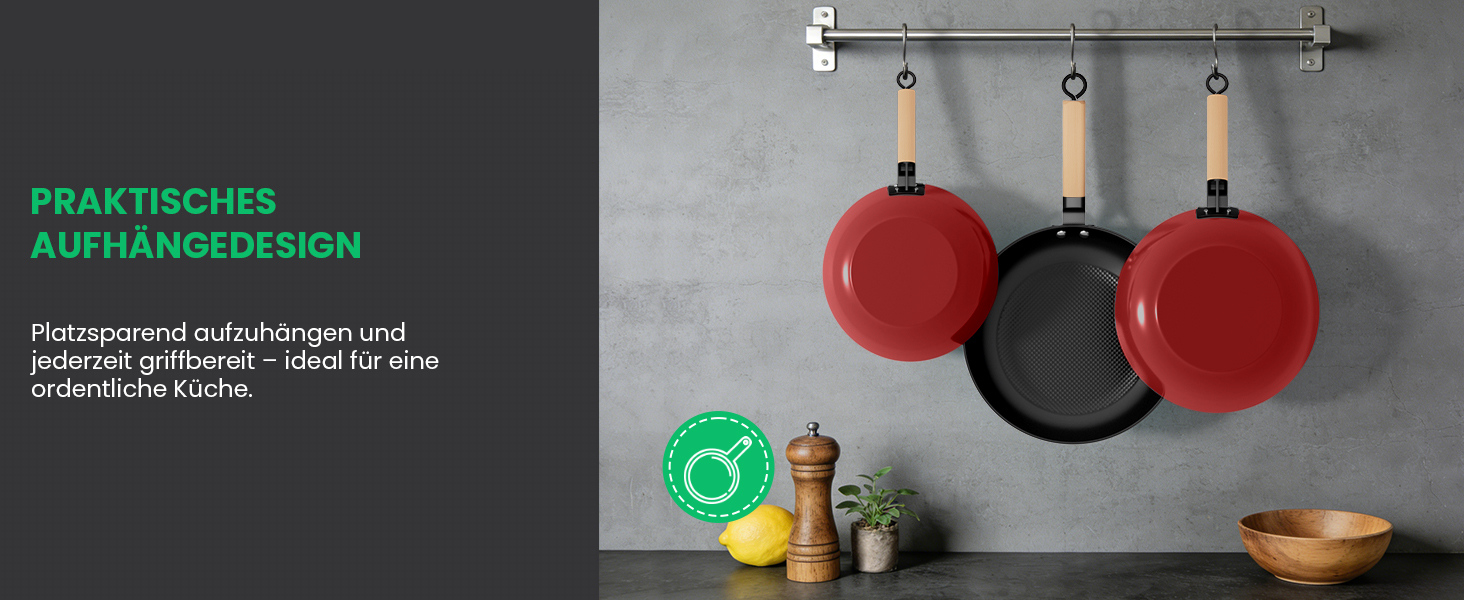 Чавунна сковорода YUTANN для індукції, газу та електроплит (20/24/28 см). Без PFOA/PFAS. З антипригарним покриттям