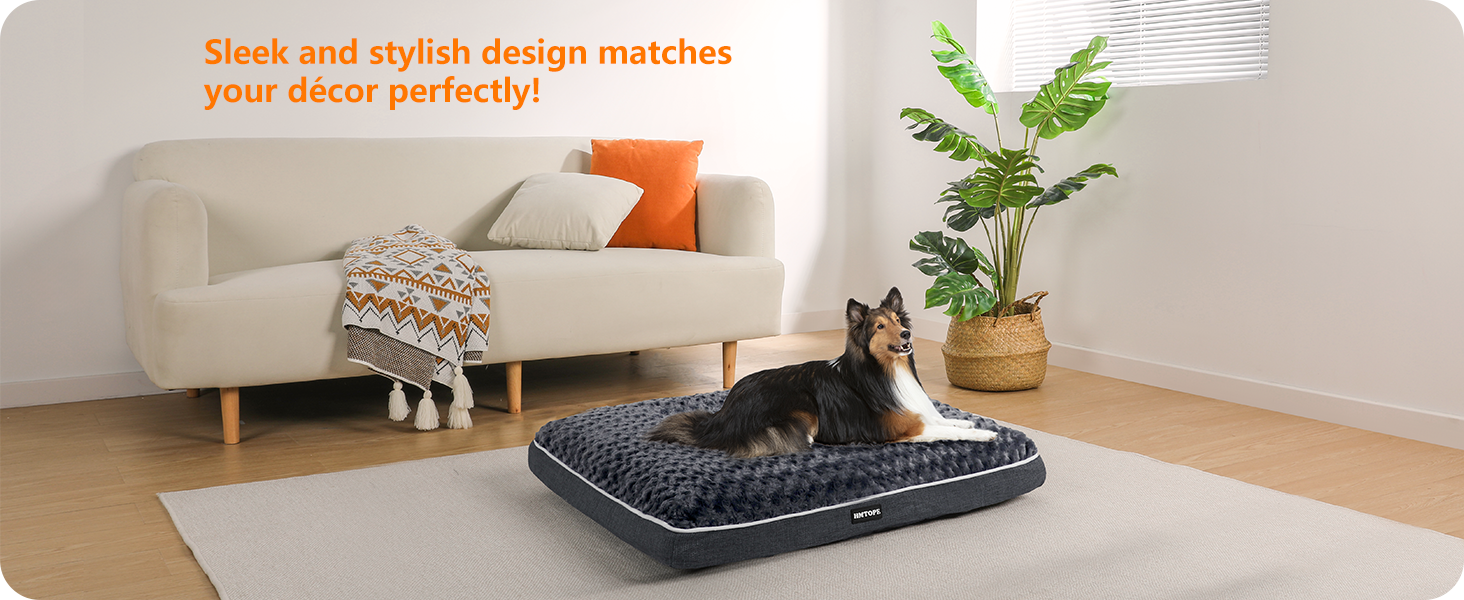 Ортопедичний лежак для собак, двоярусний килимок для собак, зручний лежак для собак, знімний кошик для собак, 90 см для собак маленьких та середніх порід, темно-сірий, розмір L 89 x 59 x 10 см
