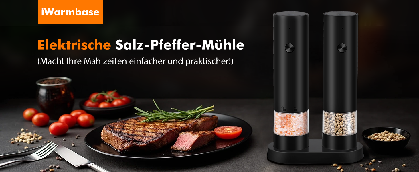 Електричні соляні та перечні млини з USB-зарядкою, регульована ступінь помелу, для кухні, пікніка, грилю