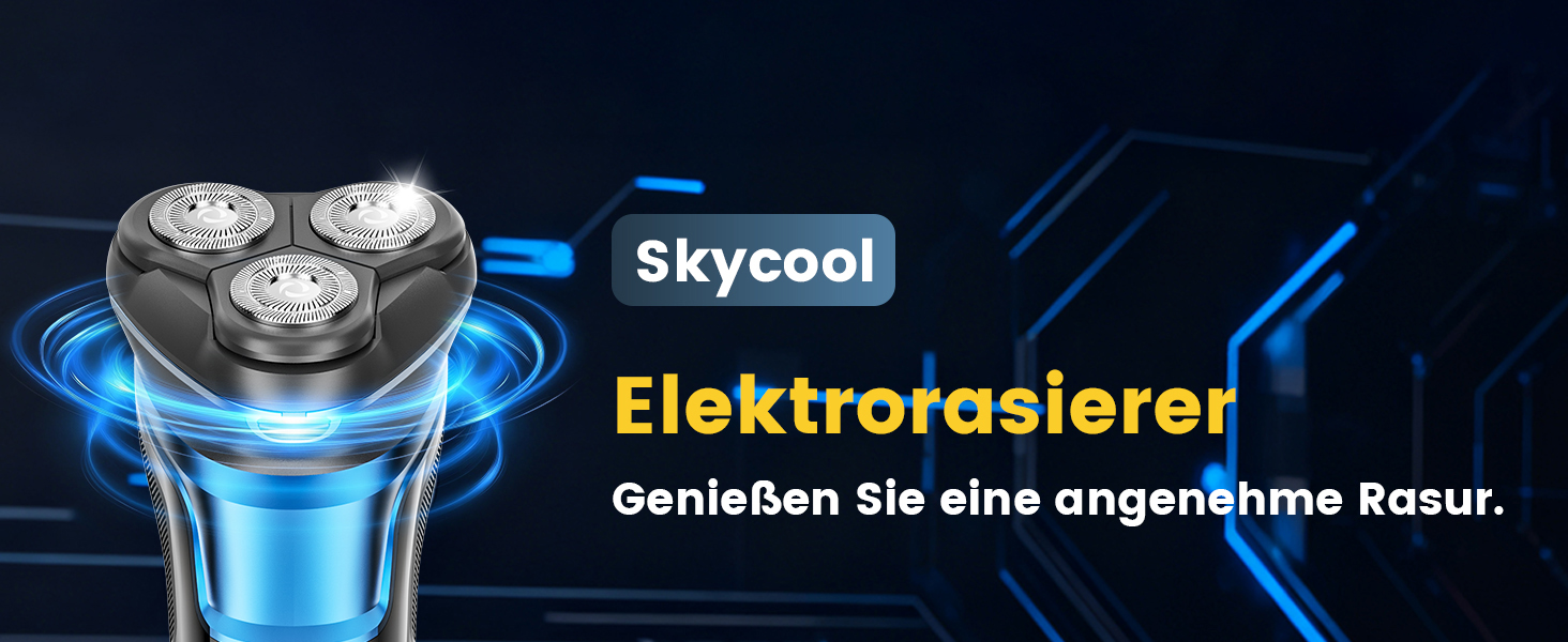 Електрична бритва Skycool для чоловіків 3-в-1: волога/суха, водонепроникна IPX7, з тримером та LED-дисплеєм, швидка зарядка - ідеальний подарунок