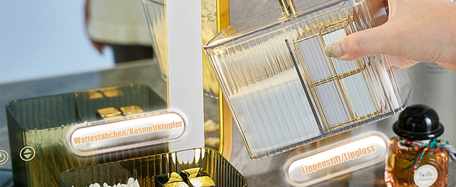 Контейнер для ватних паличок Veki з кришкою, прозорий контейнер для ватних дисків, тримач для ватних паличок для ванної кімнати, органайзер для косметики (зелений)