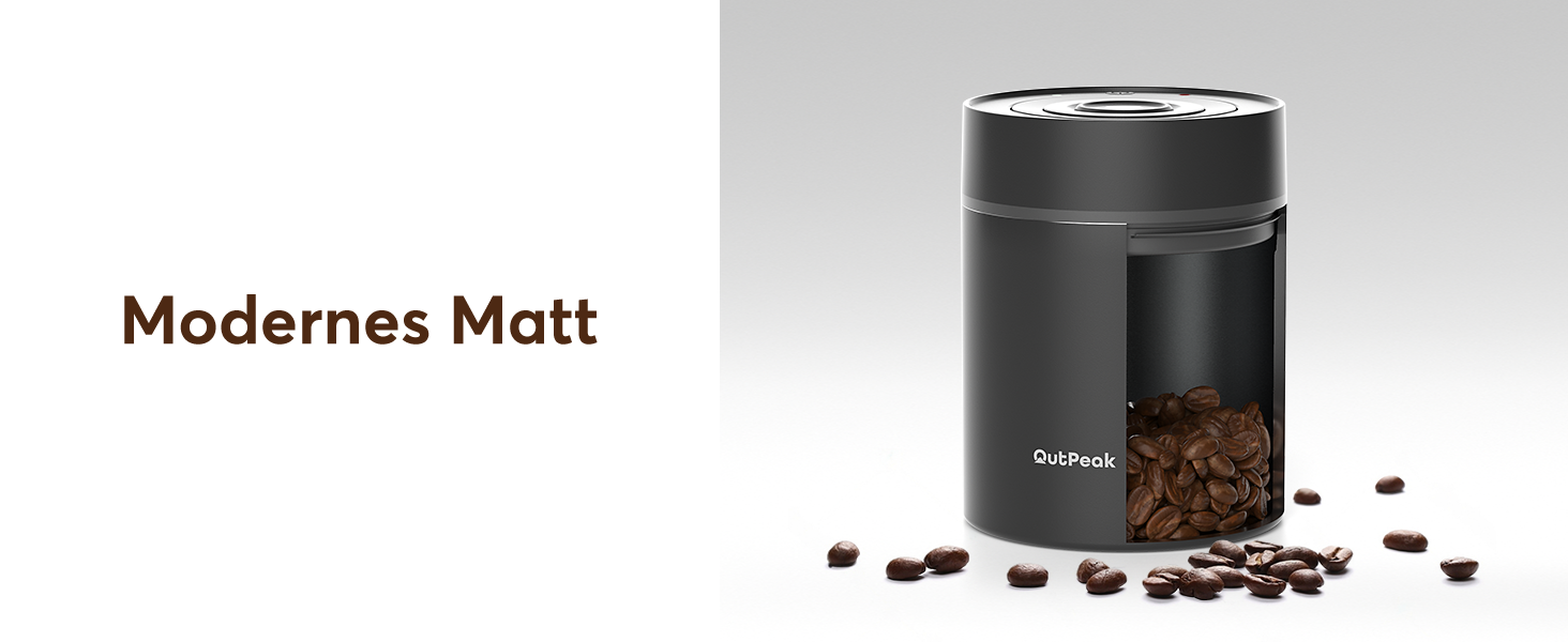 OUTPEAK 2025 Kilo Auto Вакуумна кавова банка 1,8L для 601.0 г кавових зерен, автоматичне керування, бак з нержавіючої сталі з ложкою, свіжість на 6 місяців (Вибір чемпіона бариста) 1.8L-S/Steel-Space Grey