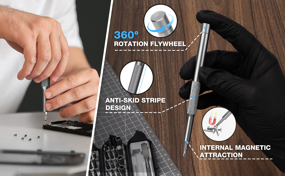 Набір міні-електричного шуруповерта SHALL 127 шт. з бітами S2 (120 шт.) для ремонту електроніки (iPhone, ноутбук, окуляри)