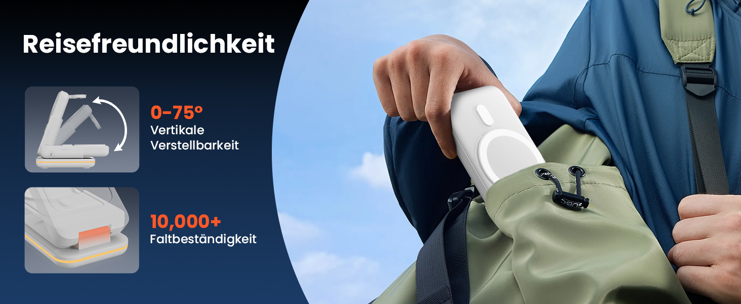 GEEKERA 3-в-1 Магнітна бездротова зарядка Powerbank 5000mAh: для iPhone 17/16/15/12, Apple Watch, AirPods, Samsung Galaxy (Білий)