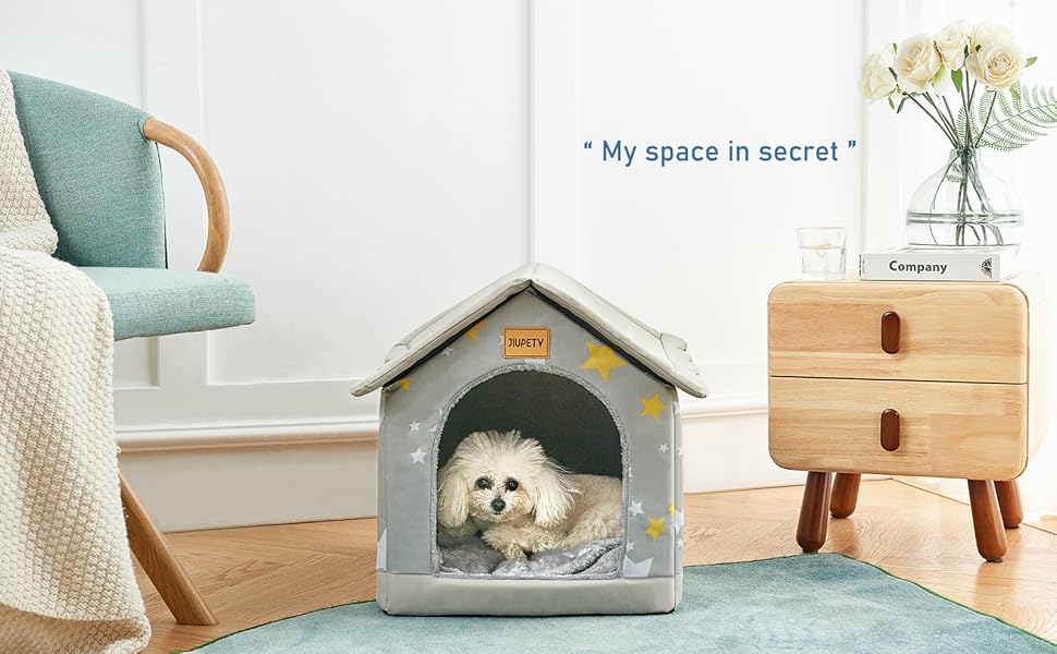 Будка для собак Jiupety, 2XL, тепла затишна печера-ліжко для собак та котів, сіра, розмір XXL