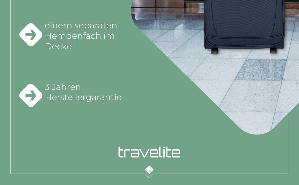 Чемодан-валіза Travelite Marine 52 см, 39 літрів: легкий, з замком, для ручної поклажі