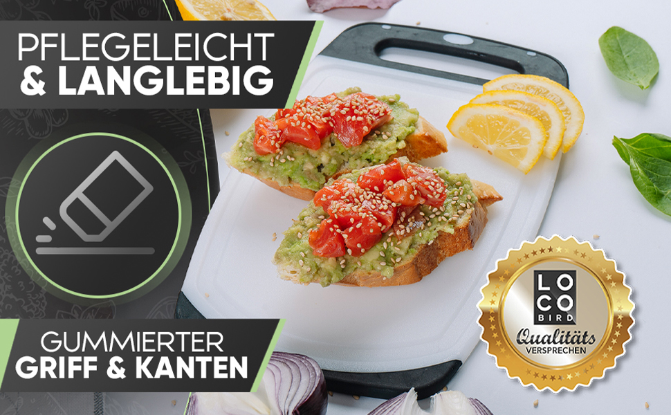 Набір дощок для сніданку Loco Bird (6 шт.) 25x16 см, пластик BPA Free, миючі в посудомийній машині, білий