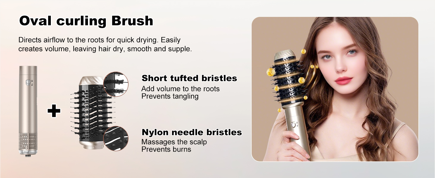 Набір для укладки волосся Souvik 6шт: щітка-фен, плойка, об'єм, сушка - срібло