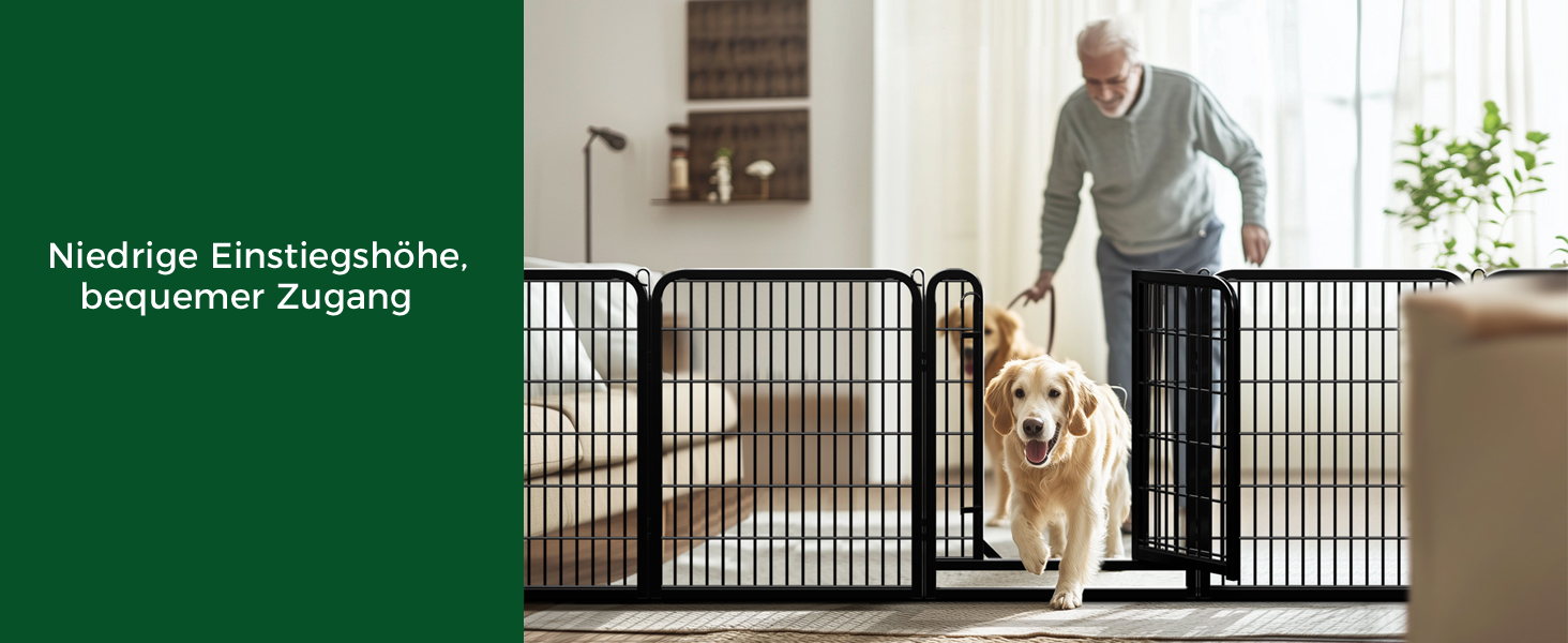 Yaheetech Foldable Dog Playpen - 100cm & 80cm High, 6-Piece/12-Piece, Freestanding Kennel for Indoor & Outdoor Use - No Tools Required